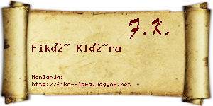 Fikó Klára névjegykártya